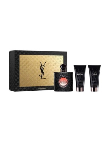 ZESTAW YVES SAINT LAURENT 3X50ML - PERFUMY BLACK OPIUM + 2X SHIMMERING MOISTURE FLUID FOR THE BODY